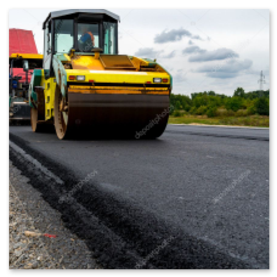 Rullo compattatore su nuovo manto stradale