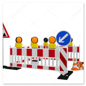 Segnaletica temporanea e coni di sicurezza in cantiere