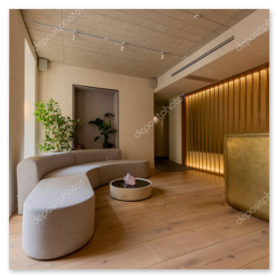 Lobby hotel moderna e accogliente