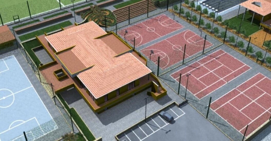 Campo sportivo con tribune rinnovate